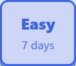 The Easy grading button, set to 7 days