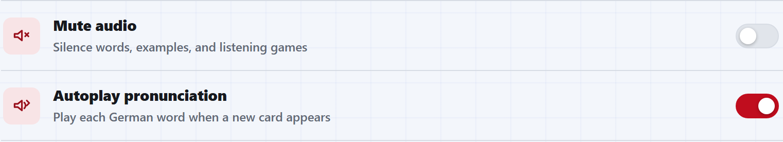 The mute and autoplay switches